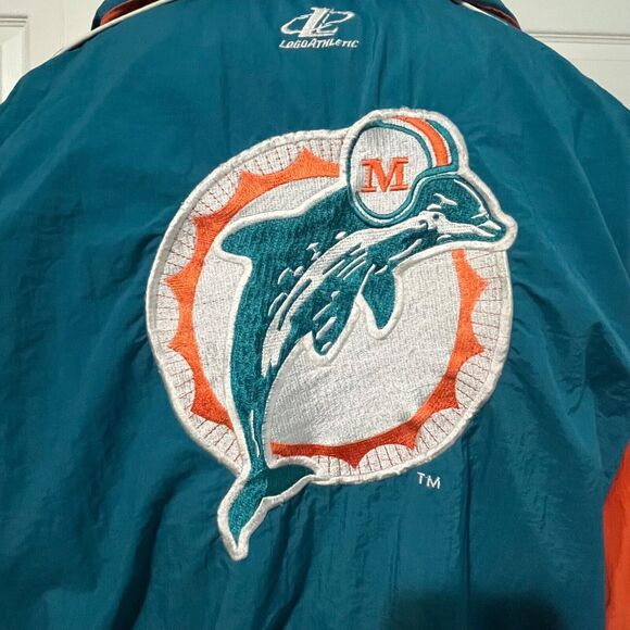Miami Dolphins Vintage 80s Logo Athletic Hooded Lightweight Jacket Medium - Picture 12 of 12